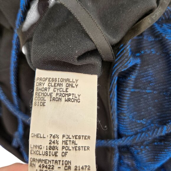 Scott McClintock Metallic Blue Wavy Texture Special Occasion Dress Size 8/10 - Picture 7 of 7